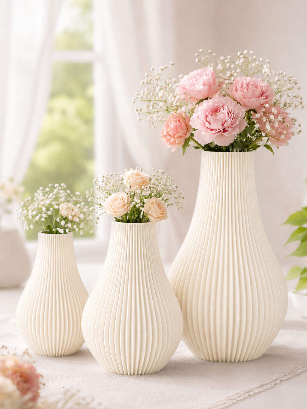 Vaso Decorativo Impresso em 3D | Design Moderno | 12cm ou 15cm | Cinza, Preto ou Off White