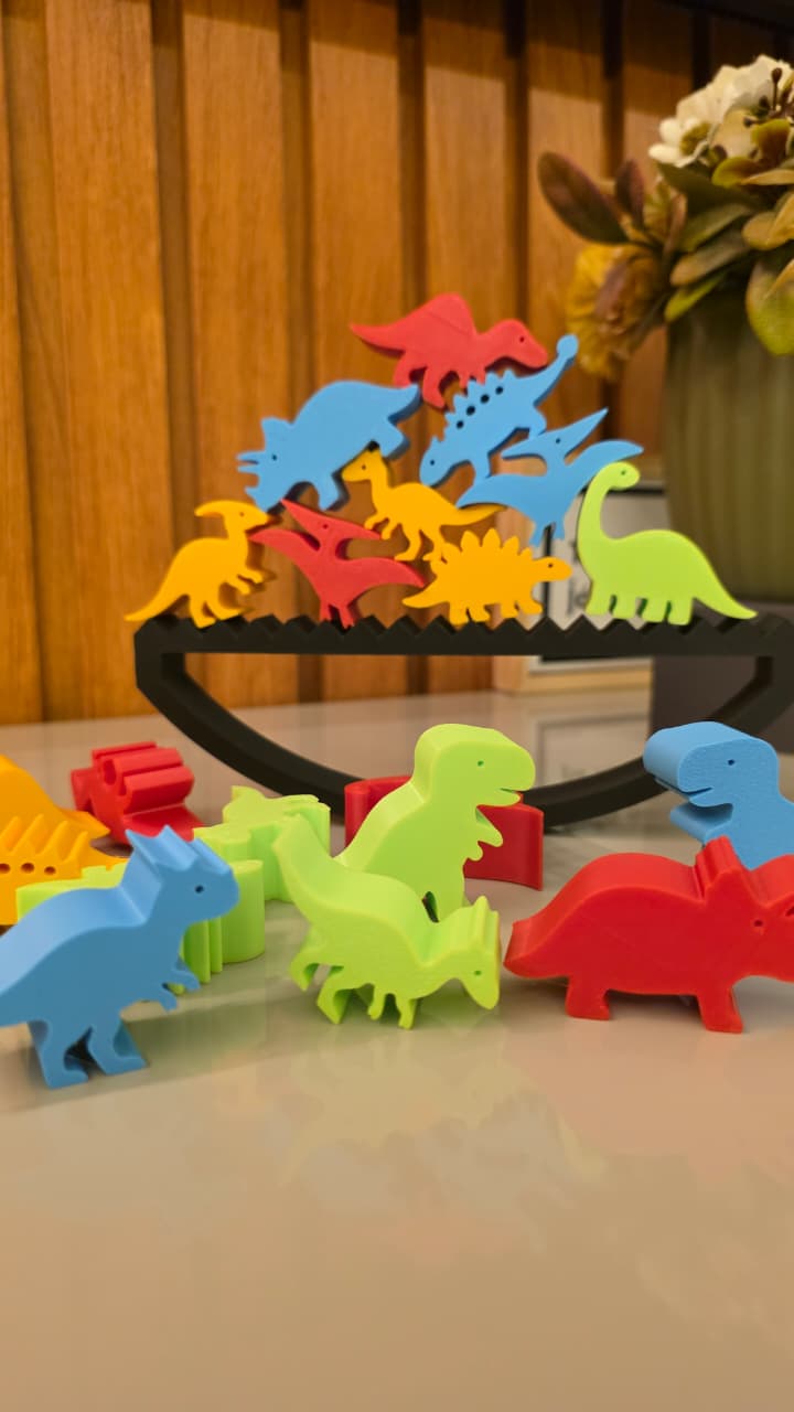 🦖 JOGO DE EQUILÍBRIO DINOSSAUROS – VERSÃO GRANDE COM 20 PEÇAS 🦕