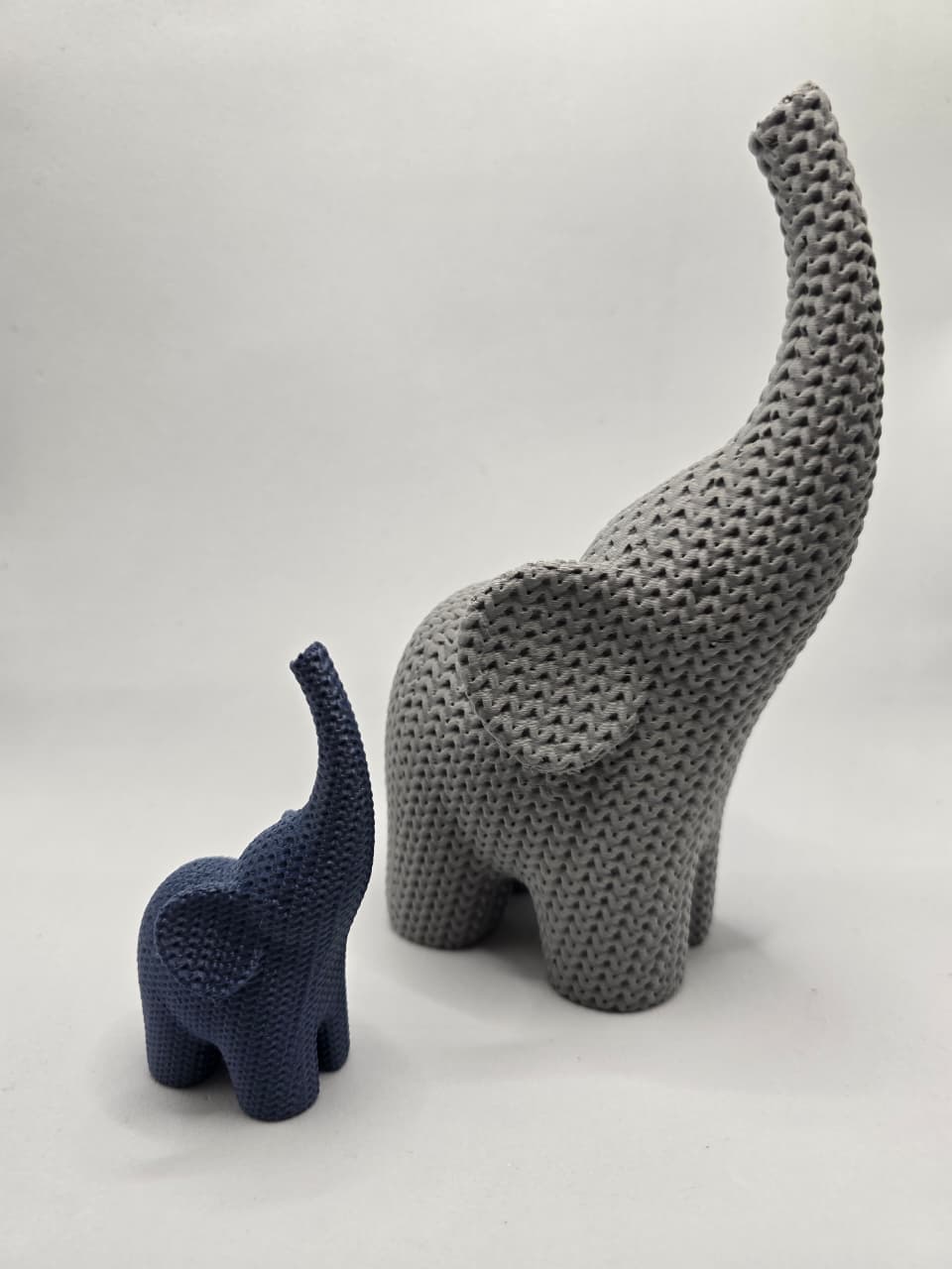 Elefante Decorativo Estilo Tricô em Impressão 3D