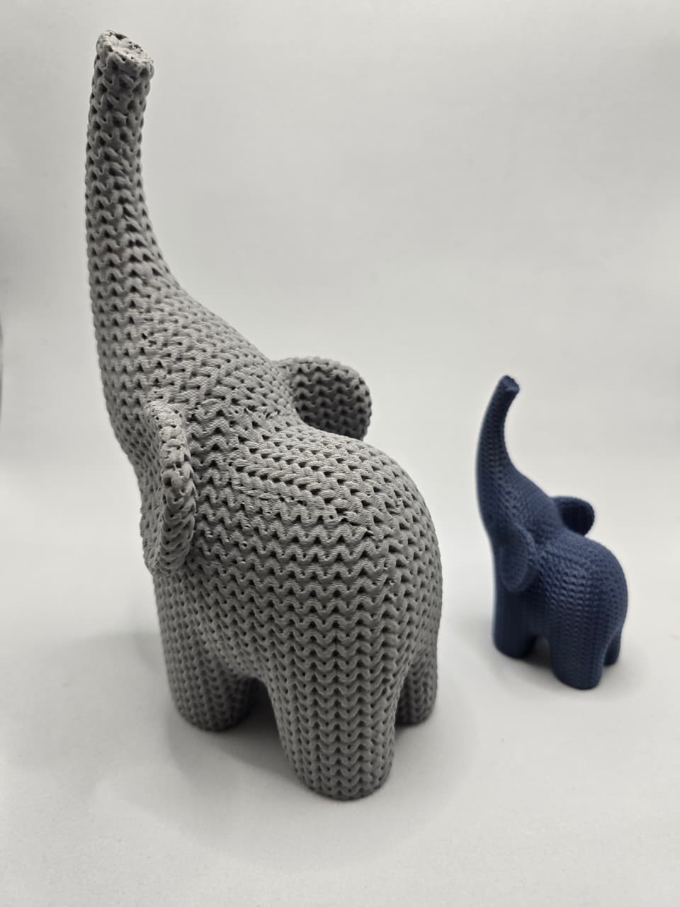 Elefante Decorativo Estilo Tricô em Impressão 3D