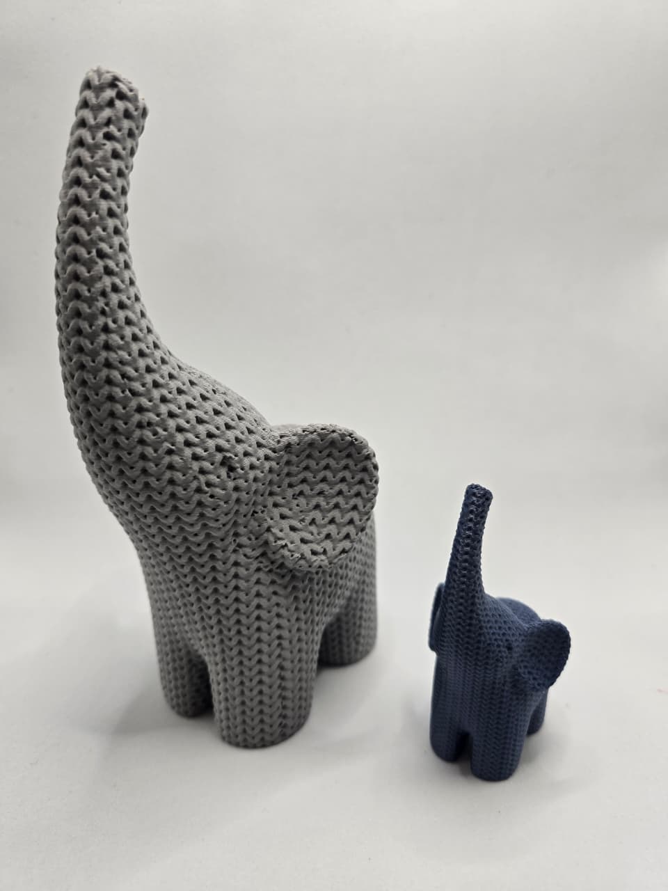 Elefante Decorativo Estilo Tricô em Impressão 3D