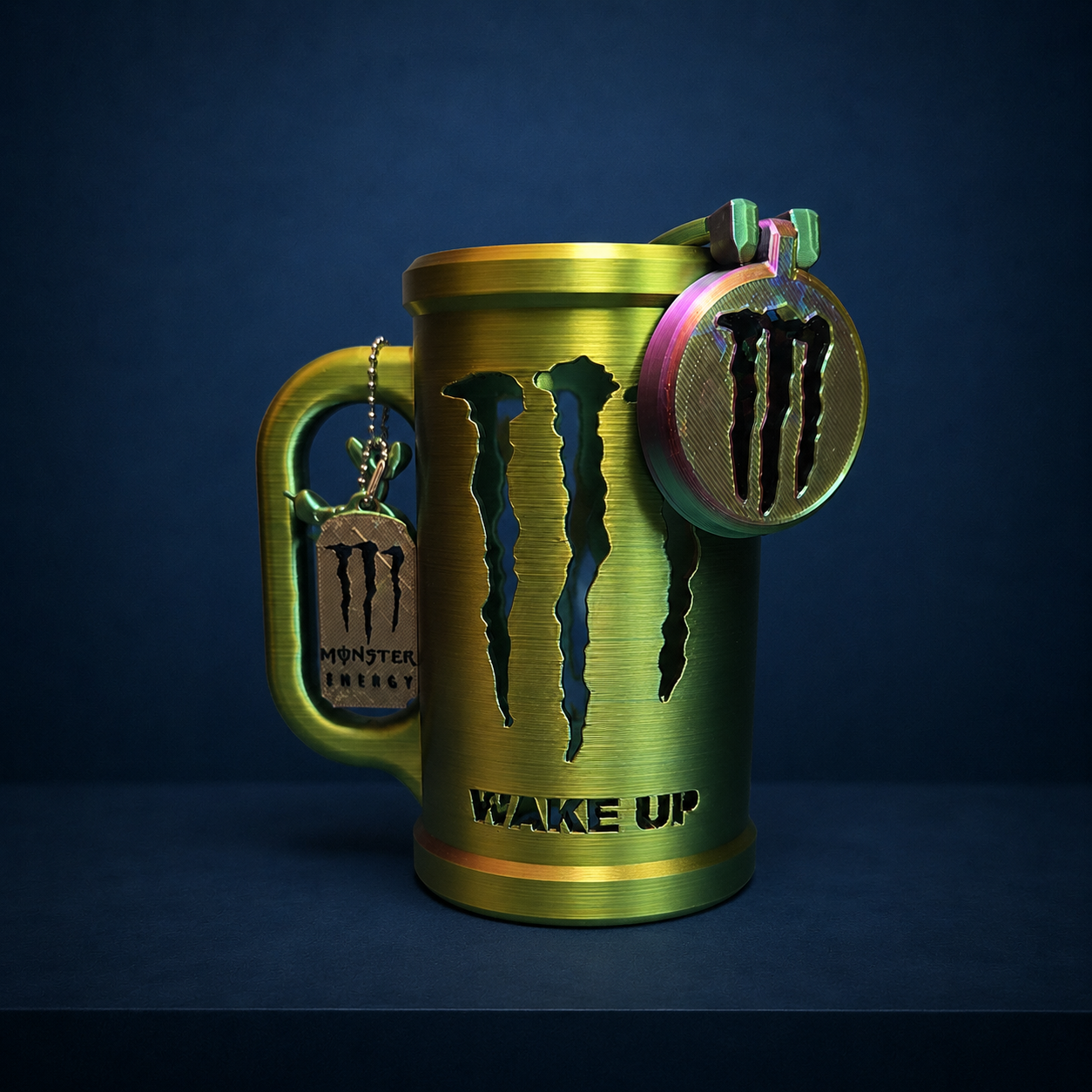 Suporte para Lata Monster + Chaveiro + Abridor em PLA | Colecionável 3D