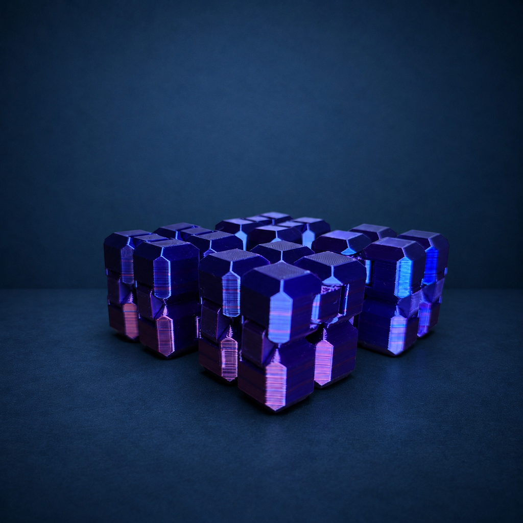 Cubo Infinito Sensorial em Impressão 3D PLA – Brinquedo Antiestresse e Decorativo