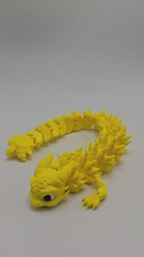 Dragão Amarelo Articulado em Impressão 3D – Colecionável em PLA de Alta Qualidade