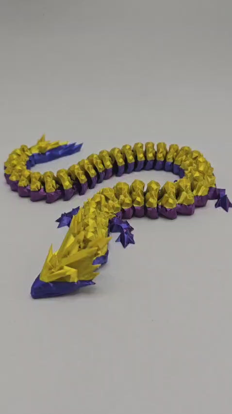 Dragão Cristal Duas Cores Articulado em Impressão 3D – Colecionável em PLA Premium