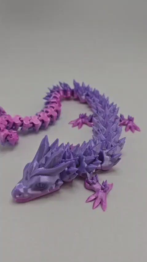 Dragão Crystal Rosa Articulado em Impressão 3D – Colecionável em PLA