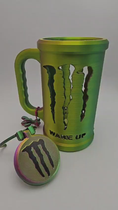 Suporte para Lata Monster + Chaveiro + Abridor em PLA | Colecionável 3D
