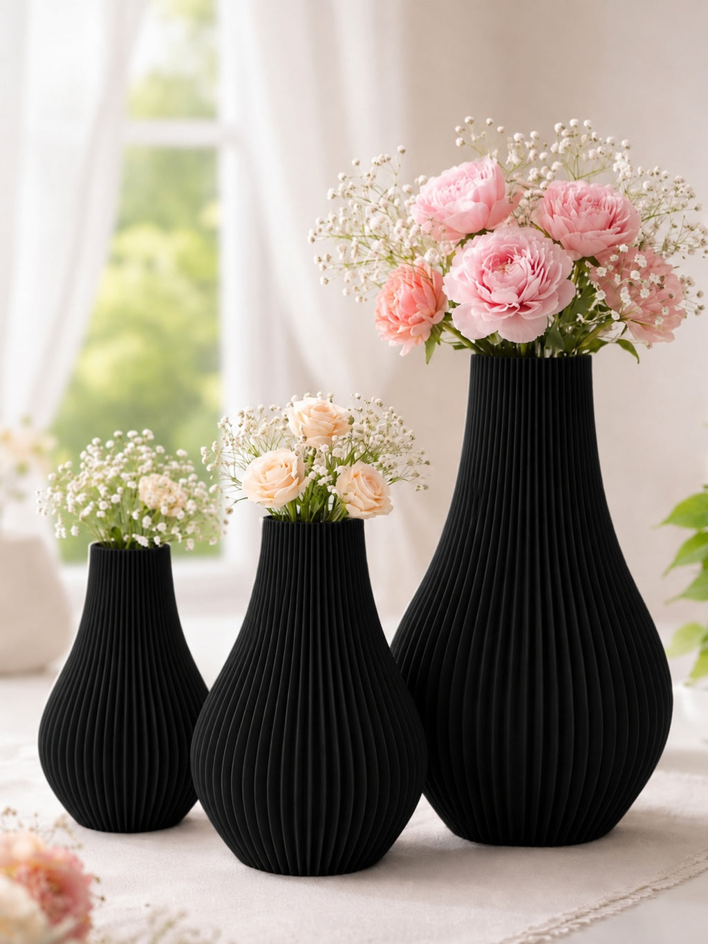 Vaso Decorativo Impresso em 3D | Design Moderno | 12cm ou 15cm | Cinza, Preto ou Off White